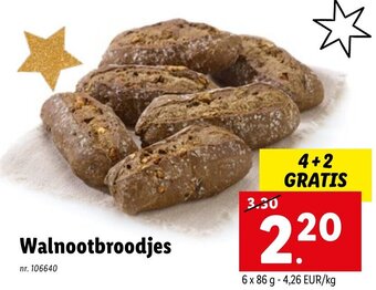 Lidl Walnootbroodjes 4+2 gratis aanbieding