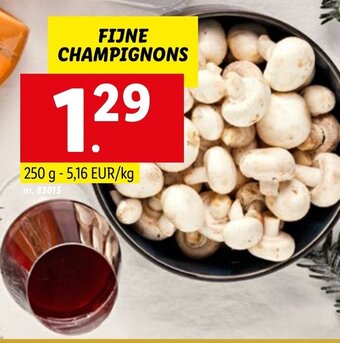 Lidl Fijne Champignons 250 gram aanbieding