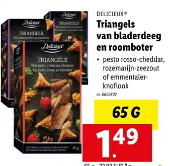Lidl Triangels van bladerdeeg en roomboter 65 gram aanbieding
