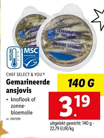 Lidl Gemarineerde ansjovis 140 gram aanbieding