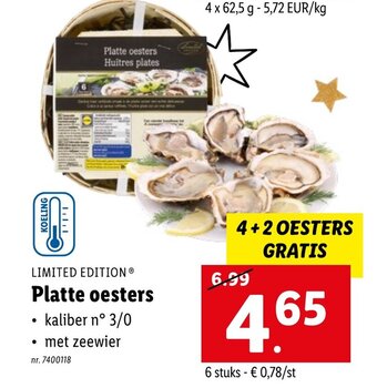 Lidl Platte oesters aanbieding