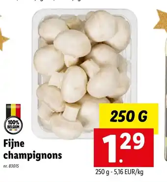 Lidl Fijne champignons 250 gram aanbieding