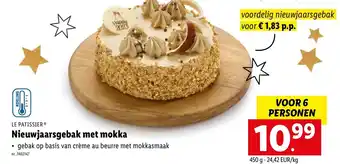 Lidl Nieuwjaarsgebak met mokka aanbieding