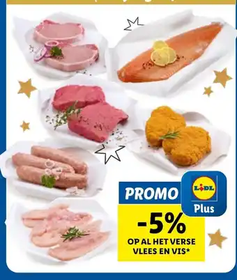 Lidl Al het verse vlees en vis* aanbieding