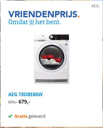 Coolblue AEG T8DBE86W aanbieding