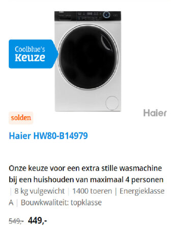 Coolblue Haier HW80-B14979 aanbieding