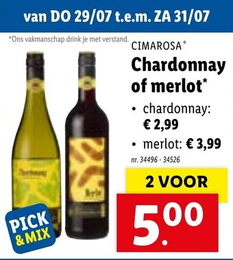 Cimarosa Chardonnay of merlot