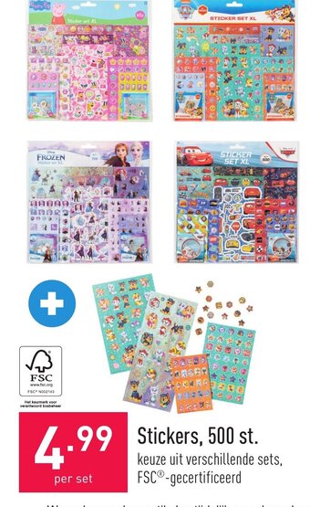 ALDI Stickers, 500 st. aanbieding