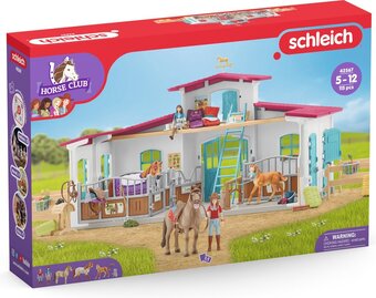 Schleich horse club - manege - kinderspeelgoed - paarden speelgoed - paardenstal, 3 paarden en 2 speelfiguren - 115 onderdele