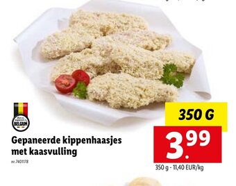 Gepaneerde kippenhaasjes met kaasvulling 350g
