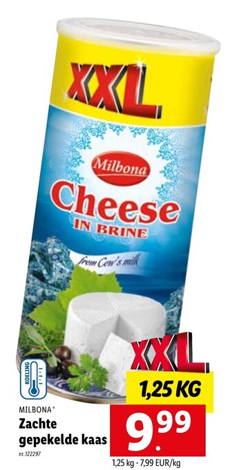Lidl Milbona zachte gepekelde kaas aanbieding