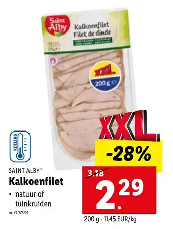 Lidl Saint alby kalkoenfilet 200g aanbieding