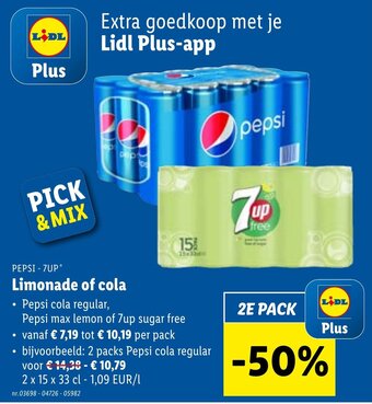 Lidl Pepsi - 7up limonade of cola aanbieding