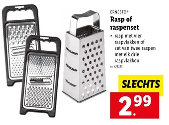 Lidl Ernesto rasp of raspenset aanbieding