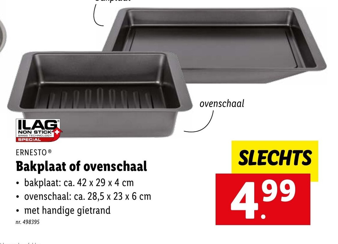 Ernesto bakplaat of ovenschaal promotie bij Lidl