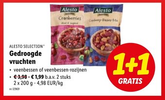 Lidl Alesto selection gedroogde vruchten 1+1 gratis aanbieding