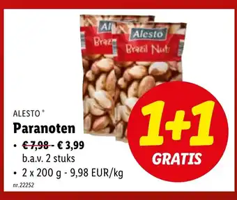 Lidl Alesto paranoten 1+1 gratis aanbieding