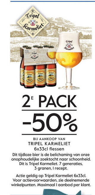 Prik en Tik Tripel karmeliet 6x33cl aanbieding