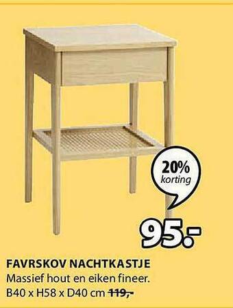 Jysk Favrskov nachtkastje aanbieding