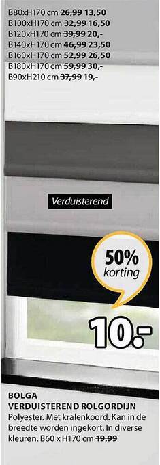 Jysk Bolga verduisterend rolgordijn aanbieding