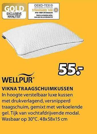 Jysk Vikna traagschuimkussen aanbieding