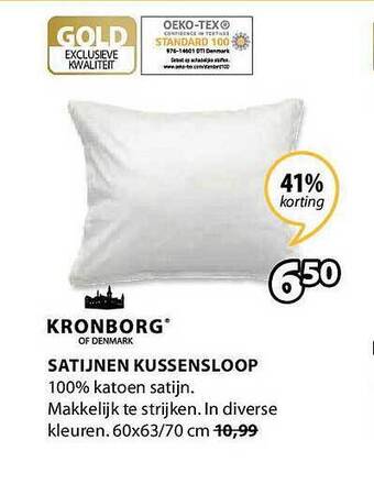 Jysk Satijnen kussensloop aanbieding
