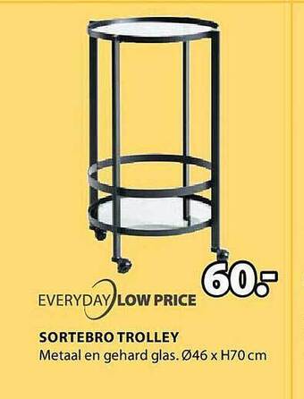 Jysk Sortebro trolley aanbieding