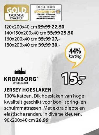 Jysk Jersey hoeslaken aanbieding
