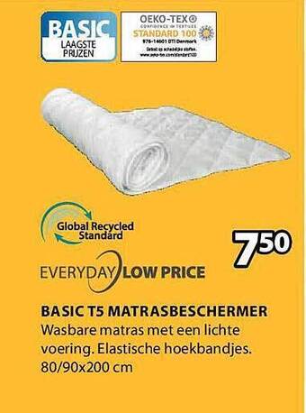 Jysk Basic t5 matrasbeschermer aanbieding