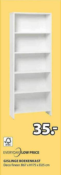 Jysk Gislinge boekenkast aanbieding