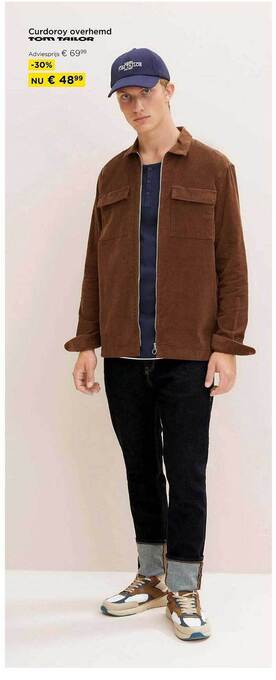 Molecule Curdoroy overhemd tom tailor aanbieding