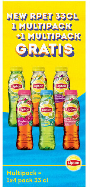 Prik en Tik Lipton multipack 1 x 4 pack 33cl aanbieding