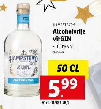 Lidl Hampstead alcoholvrije virGin 50cl aanbieding