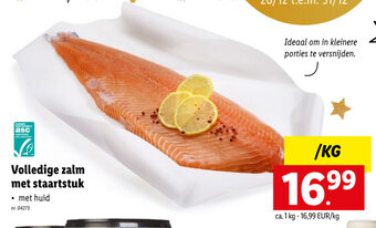 Lidl Volledige zalm met staartstuk aanbieding