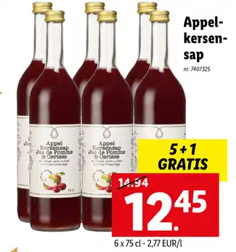 Lidl Appel-kersen-sap 5+1 gratis aanbieding