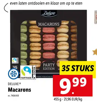 Lidl Deluxe macarons 455g 35 stuks aanbieding