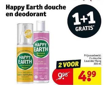 Kruidvat Happy earth douche en deodorant aanbieding