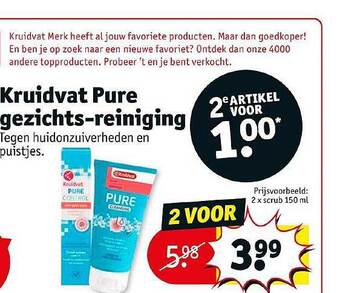 Kruidvat Kruidvat pure gezichtsreiniging aanbieding