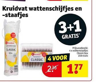 Kruidvat Kruidvat wattenschijfjes en staafjes aanbieding