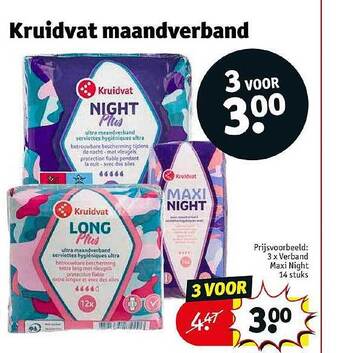 Kruidvat Kruidvat maandverband aanbieding
