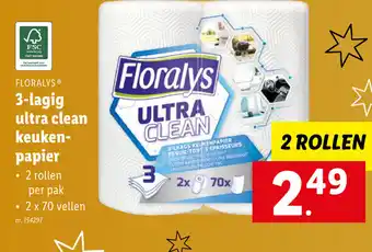 Lidl Floralys 3-lagig ultra clean keuken-papier aanbieding