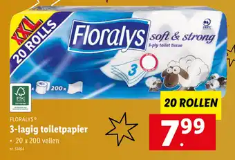 Lidl Floralys 3-lagig toiletpapier aanbieding