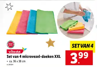 Lidl Vileda set van 4 microvezel-doeken XXL aanbieding