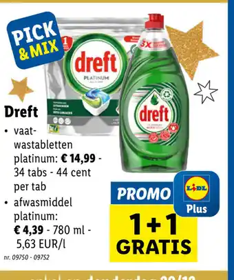Lidl Dreft 1+1 gratis aanbieding