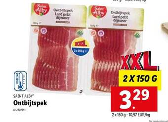 Lidl Saint alby ontbijtspek aanbieding