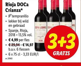 Lidl Rioja doca crianza aanbieding
