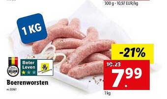 Lidl Boerenworsten aanbieding