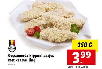 Lidl Gepaneerde kippenhaasjes met kaasvulling aanbieding