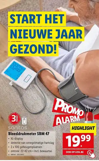 Lidl Sanitas bloeddrukmeter sbm 47 aanbieding