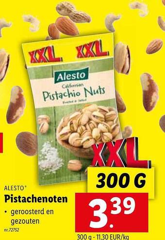 Lidl Alesto pistachenoten aanbieding